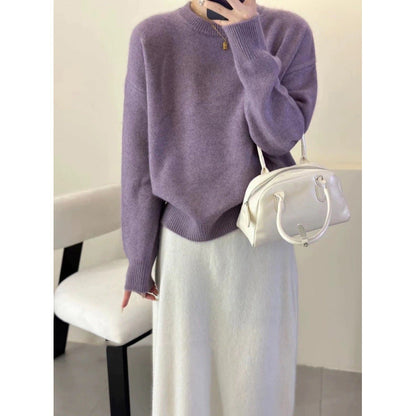 Lussuoso maglione oversize da donna – Maglione ampio in misto mohair
