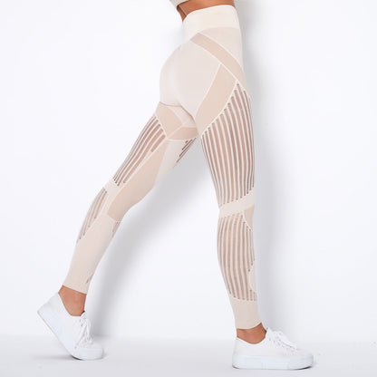 Leggings taille haute femme avec découpes géométriques