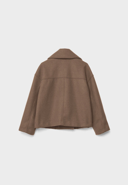 Manteau court pour femme avec double rangée de boutons et design intemporel