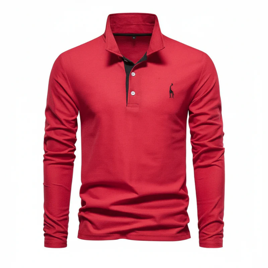 Fiete | Herren Poloshirt Langarm Mit Kontrast Für Alltag