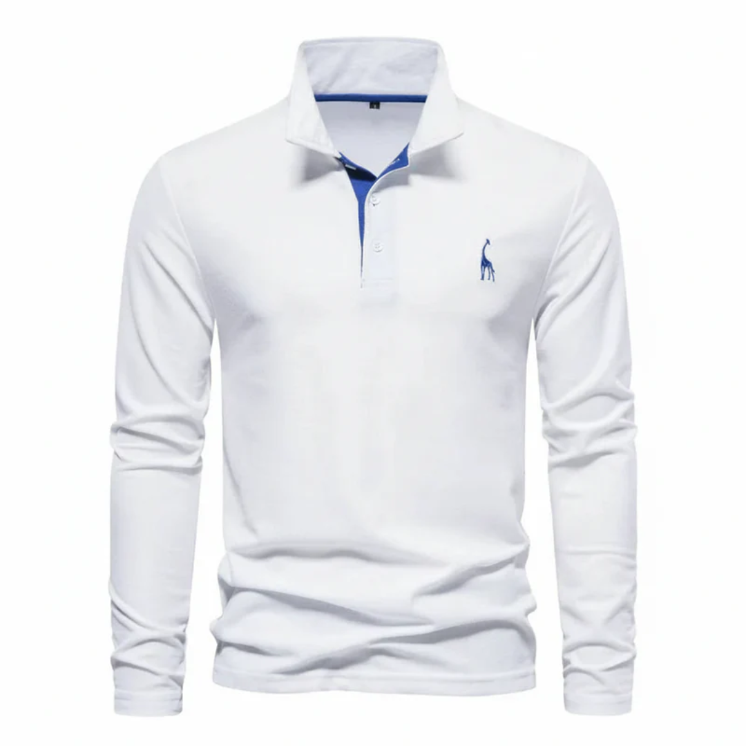 Fiete | Herren Poloshirt Langarm Mit Kontrast Für Alltag