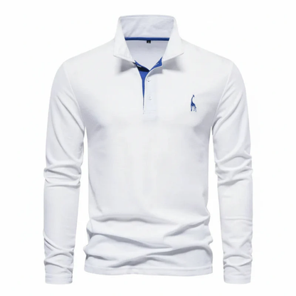 Fiete | Herren Poloshirt Langarm Mit Kontrast Für Alltag