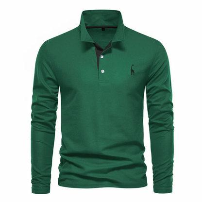 Fiete | Herren Poloshirt Langarm Mit Kontrast Für Alltag