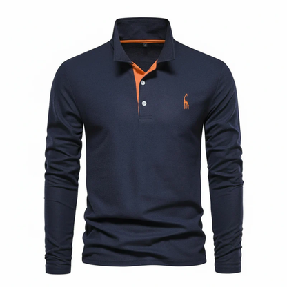Fiete | Herren Poloshirt Langarm Mit Kontrast Für Alltag