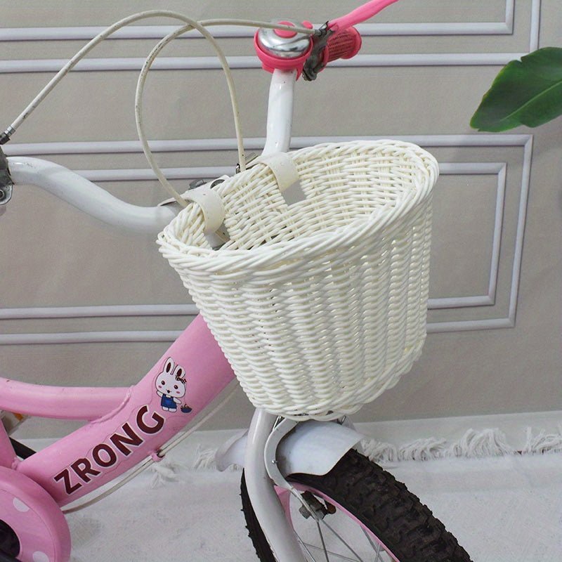 Fietsmand Voor Kinderen | Stevig Plastic Riet | Extra Opbergruimte - KidsKorner