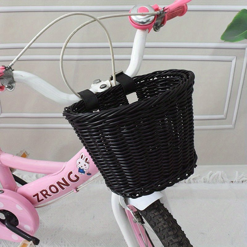Fietsmand Voor Kinderen | Stevig Plastic Riet | Extra Opbergruimte - KidsKorner