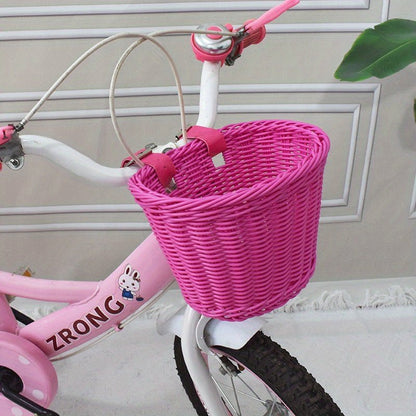 Fietsmand Voor Kinderen | Stevig Plastic Riet | Extra Opbergruimte - KidsKorner