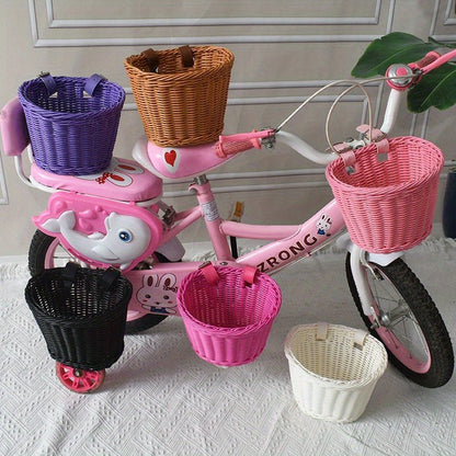 Fietsmand Voor Kinderen | Stevig Plastic Riet | Extra Opbergruimte - KidsKorner