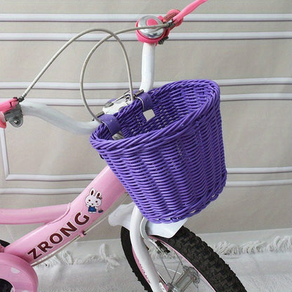 Fietsmand Voor Kinderen | Stevig Plastic Riet | Extra Opbergruimte - KidsKorner
