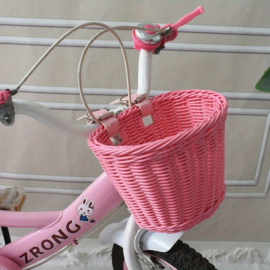 Fietsmand Voor Kinderen | Stevig Plastic Riet | Extra Opbergruimte - KidsKorner