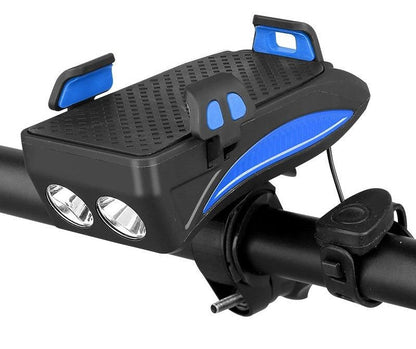 Multifunktionel telefonholder til cykel med lygte og powerbank