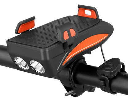 Multifunktionel telefonholder til cykel med lygte og powerbank