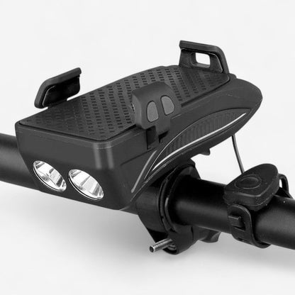 VeloCharge – Support Téléphone pour Vélo avec Lumière et Klaxon Rechargeable