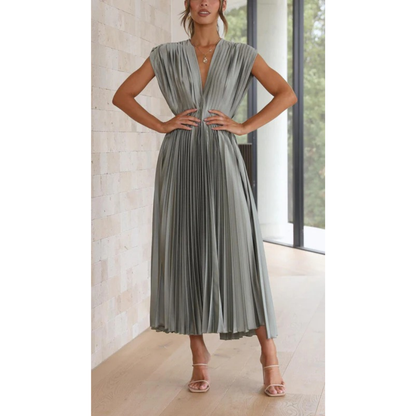 Finja | Damen Maxi Kleid Mit Falten Für Alltag