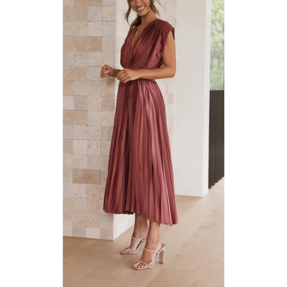 Finja | Damen Maxi Kleid Mit Falten Für Alltag