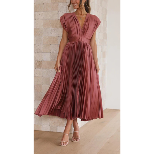 Finja | Damen Maxi Kleid Mit Falten Für Alltag