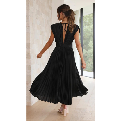 Finja | Damen Maxi Kleid Mit Falten Für Alltag