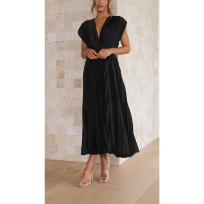 Finja | Damen Maxi Kleid Mit Falten Für Alltag