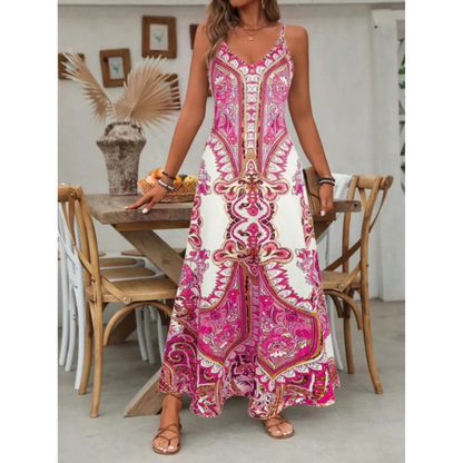 Fiona | Damen Bequeme Maxikleid Boho Sommer