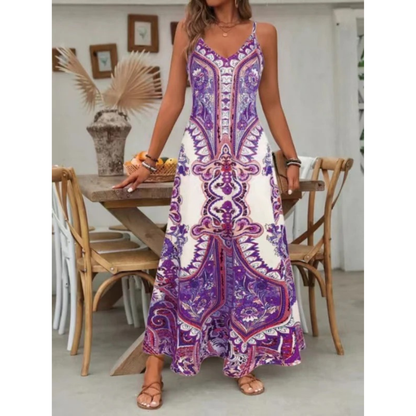 Fiona | Damen Bequeme Maxikleid Boho Sommer