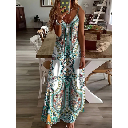Fiona | Damen Bequeme Maxikleid Boho Sommer