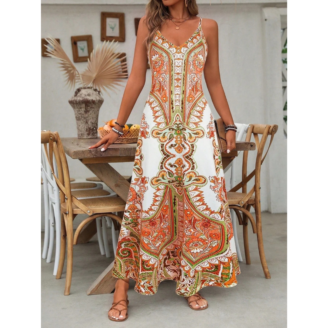 Fiona | Damen Bequeme Maxikleid Boho Sommer