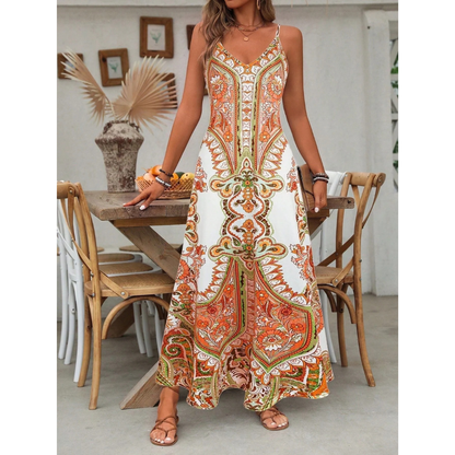 Fiona | Damen Bequeme Maxikleid Boho Sommer