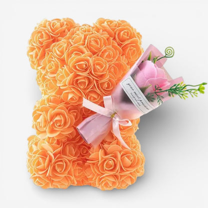 Mother’s Day Gift | Rose Teddy Bear Holding Bouquet