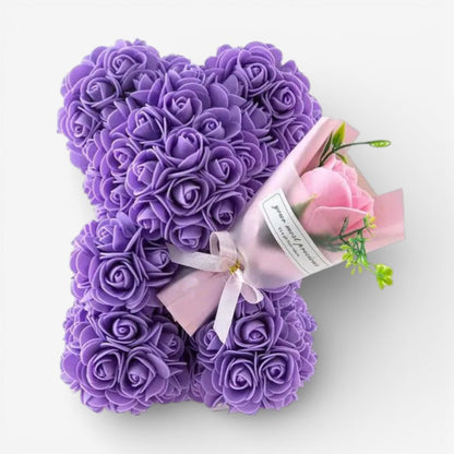 Mother’s Day Gift | Rose Teddy Bear Holding Bouquet