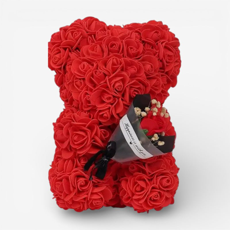 Mother’s Day Gift | Rose Teddy Bear Holding Bouquet