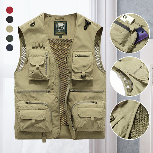 Gilet Estivo Multitasche Leggero da Uomo - Giacca Senza Maniche Traspirante