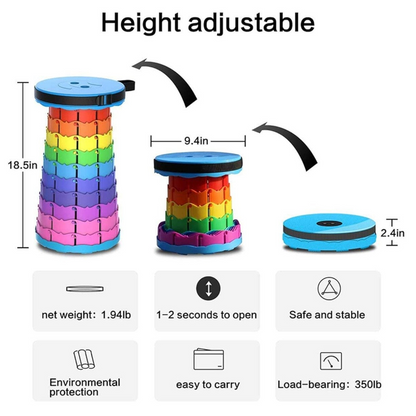 Folding Stool Seat Portable Retractable Telescopic Camping Fishing Travel Chairs