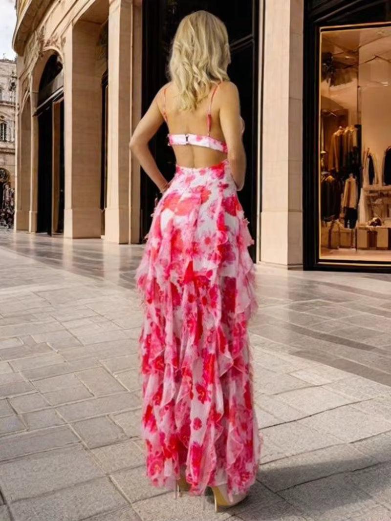 ISABELLA™ – Romantic Floral Ruffle Maxi Dress