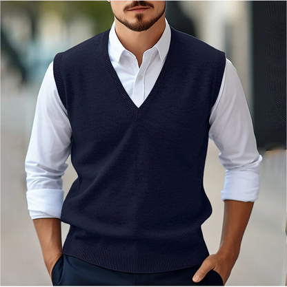 Pulls pour hommes | Sans manches à col en V | Style gilet décontracté