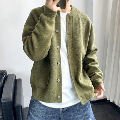 Cavilo | Herrecardigan i blød strik, normal pasform og unikt mønster – tidløs casual stil | Sweater