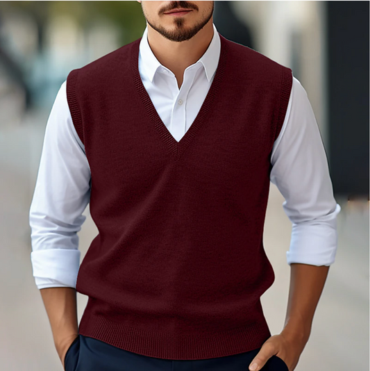 Ewan | Men’s V-Neck Knitwear Office Wear Vest