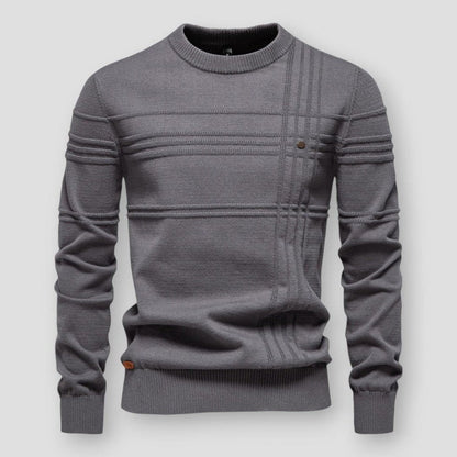 Pull classique à col rond pour homme, alliant style moderne et confort durable
