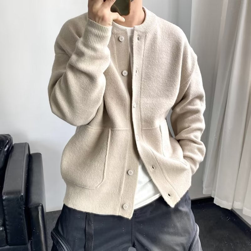 Cavilo | Herrecardigan i blød strik, normal pasform og unikt mønster – tidløs casual stil | Sweater