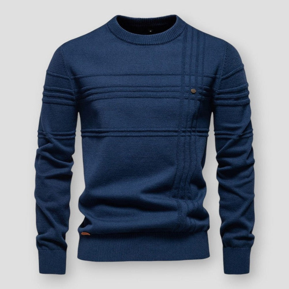 Pull classique à col rond pour homme, alliant style moderne et confort durable