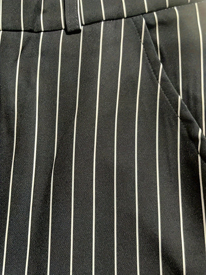 Men's Striped Wool Trousers Regular Fit Casual Work Pants