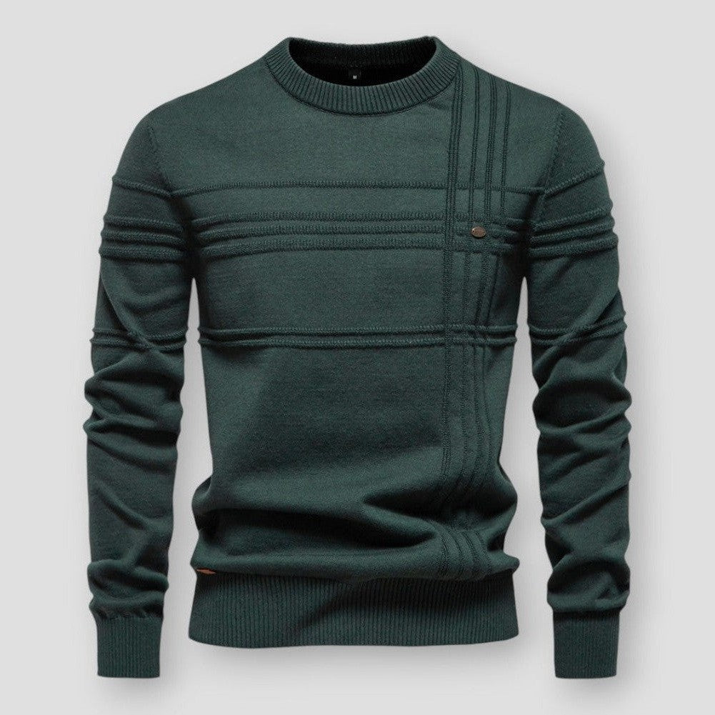 Pull classique à col rond pour homme, alliant style moderne et confort durable