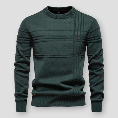 Pull classique à col rond pour homme, alliant style moderne et confort durable