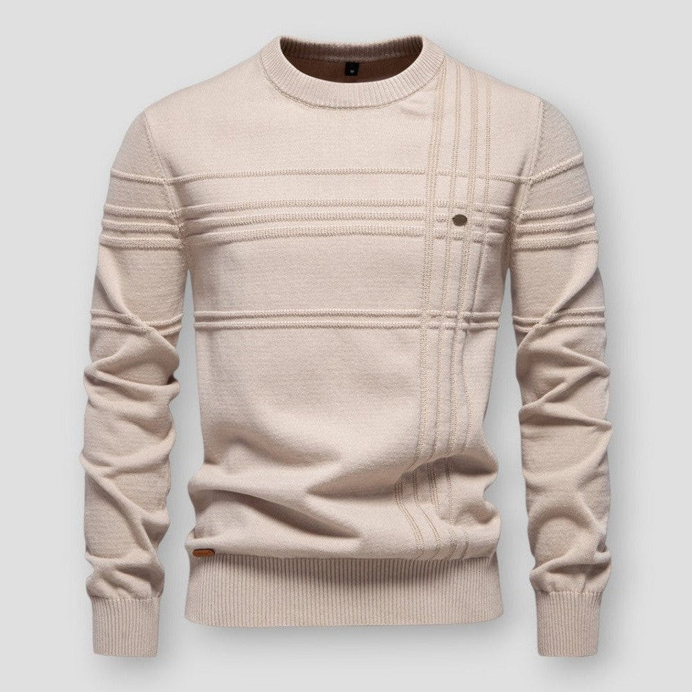 Pull classique à col rond pour homme, alliant style moderne et confort durable