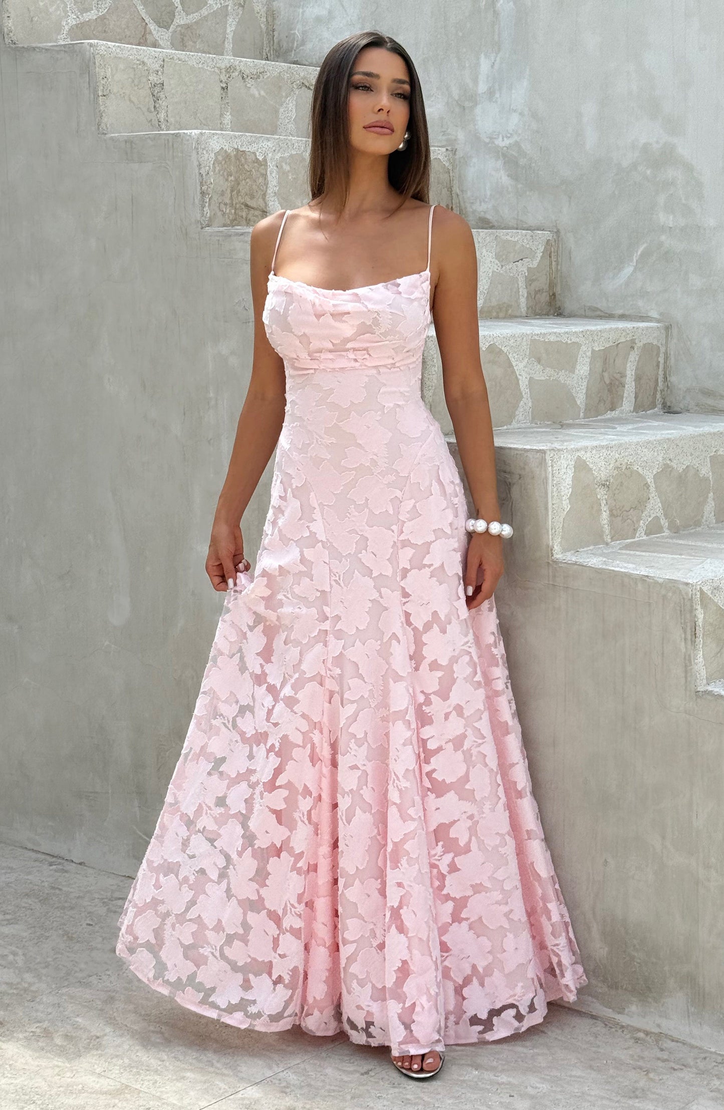 Elise | Blush Belle Lace Maxi Dress