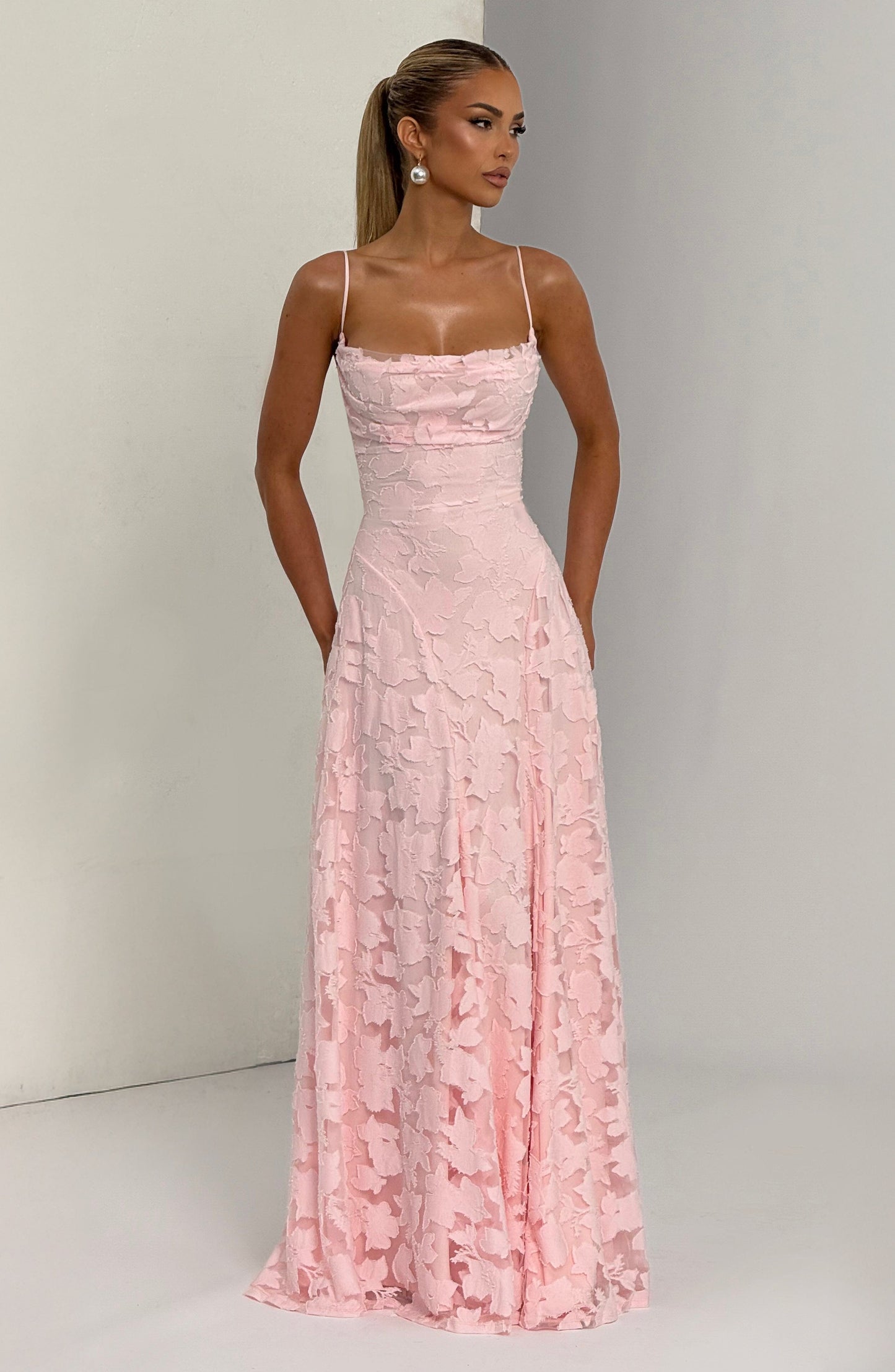 Elise | Blush Belle Lace Maxi Dress