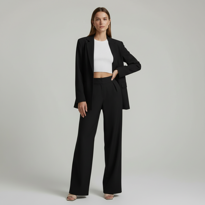 Elise – Tweedelig Damespak Met Rechte Broek En Blazer
