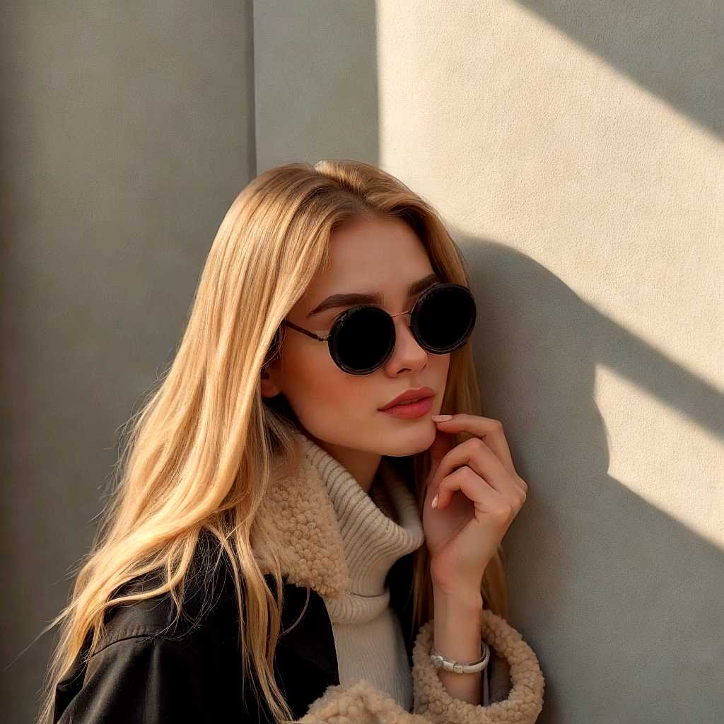 Retro Sonnenbrille mit UV400-Schutz – Runde Gläser