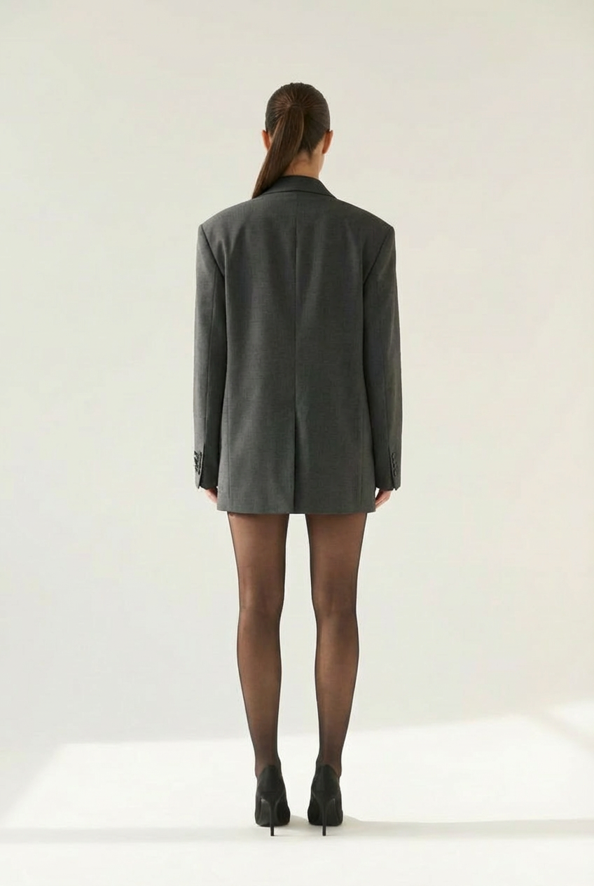 Oversized Womens Blazer with Notched Lapel Fit