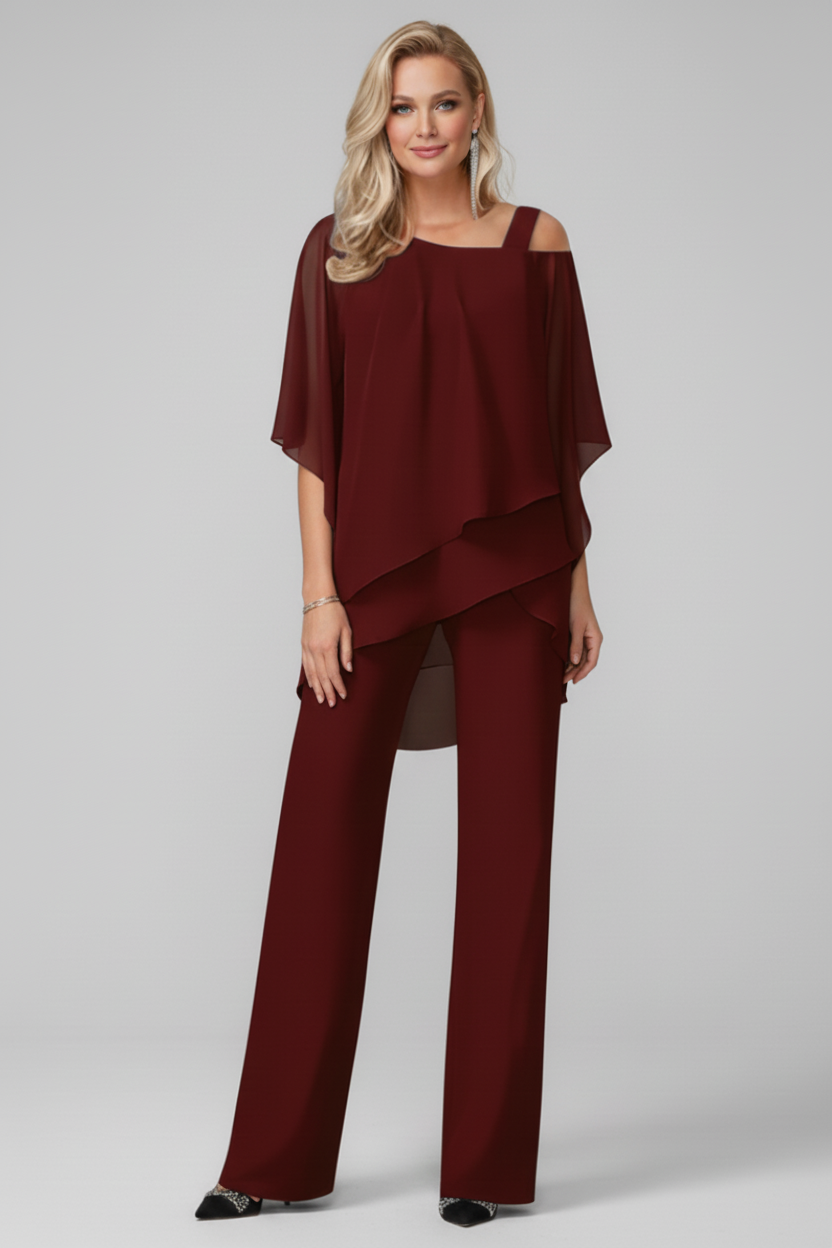 Off Shoulder Womens Jumpsuit with Elastic Waist and Flowing Fit