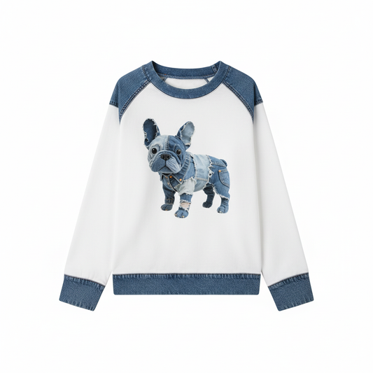 Alma™ | Farkkupatchwork-paita koirakuviolla